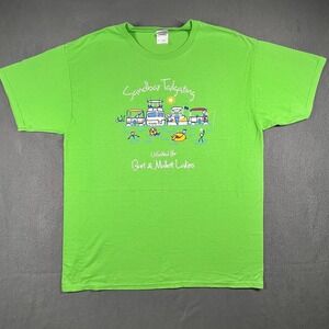 Jerzees Sandbar Tailgating Burt Mullett Lakes Graphic T-Shirt‎ L